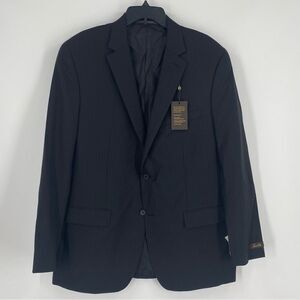Tasso Elba Men’s Black Pin Stripe Suit Jacket size 44Long